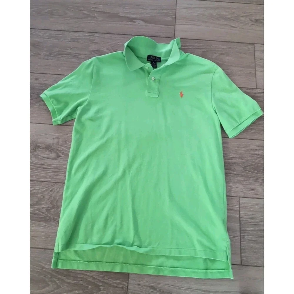POLO RALPH LAUREN SHIRT SIZE YOUTH XL LIME W/PONY LOGO  EUC